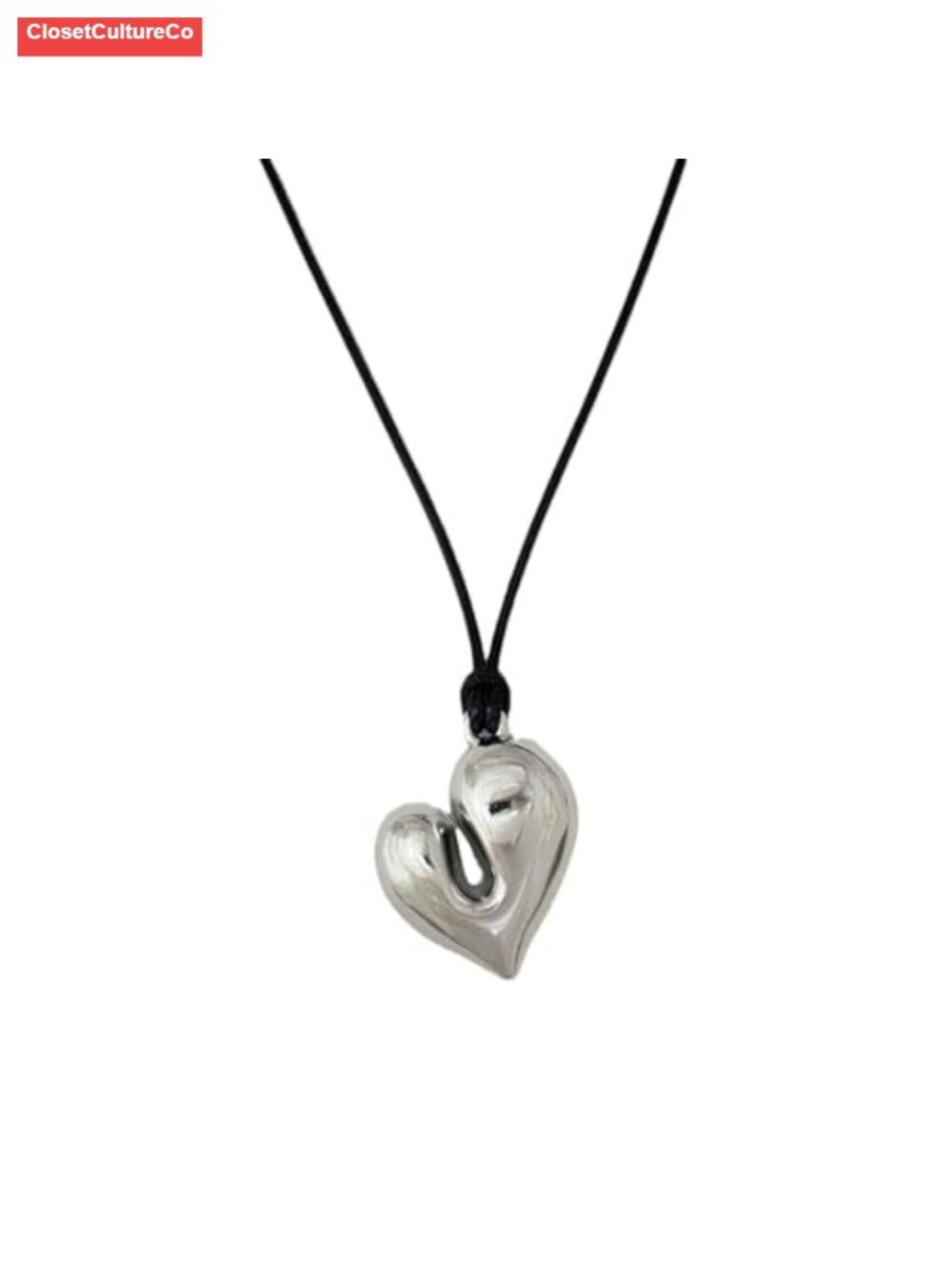 Chunky Resin Puffy Heart Pendant Necklace Adjustable Y2k Sweater Chain